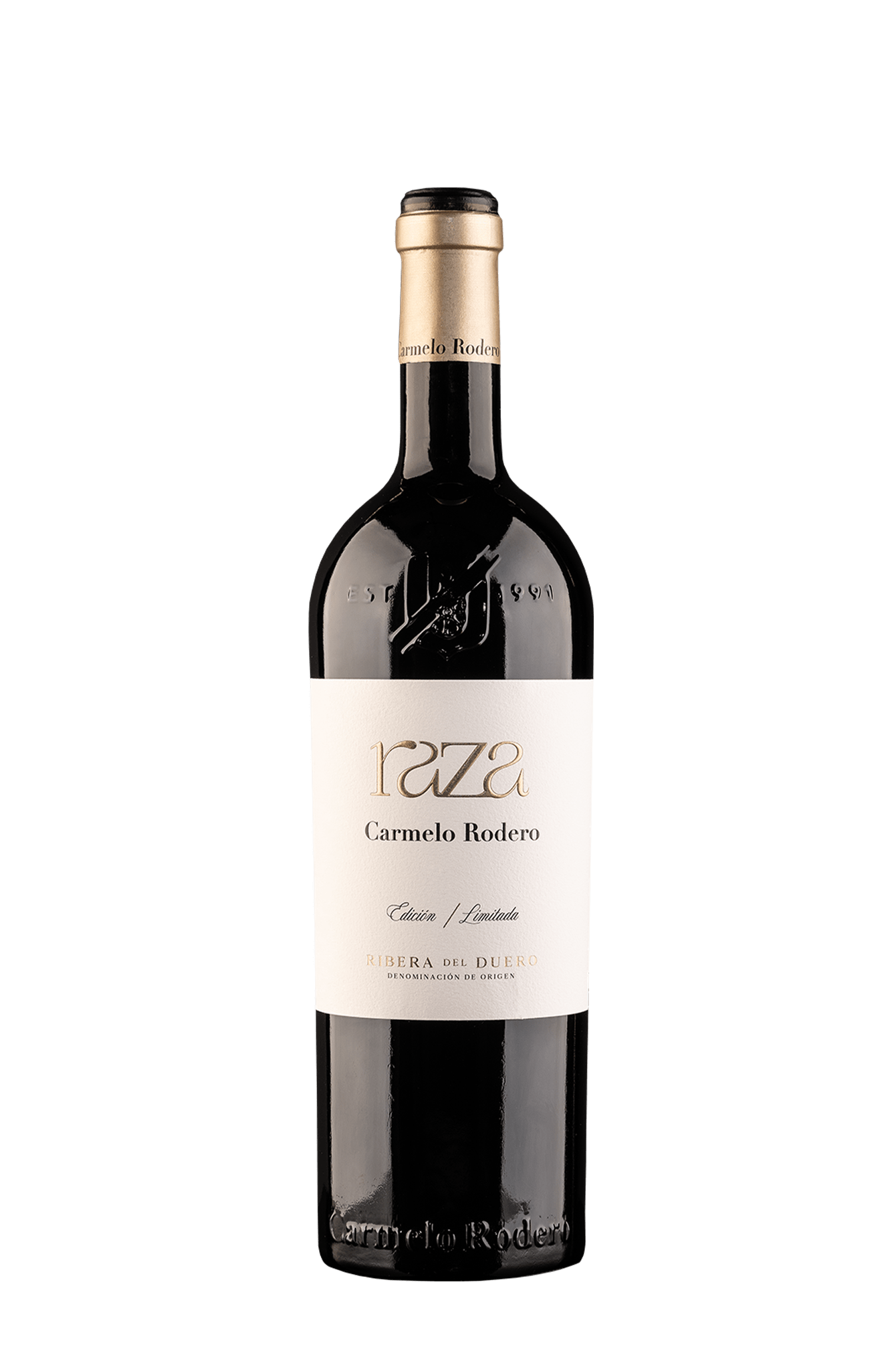 Botella de vino tinto Carmelo Rodero Raza 2022 - Pedrosa de Duero